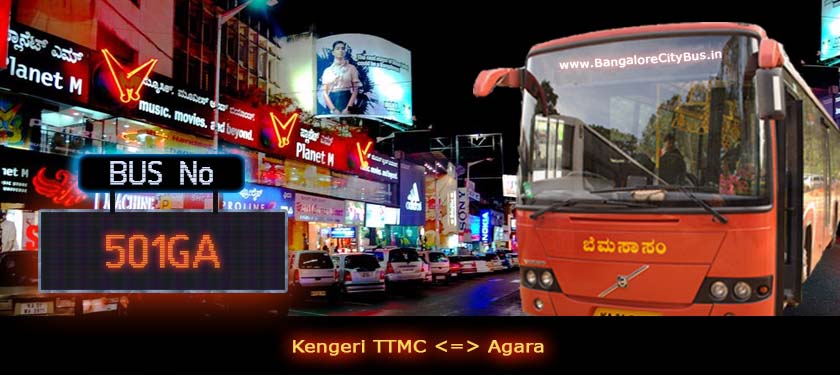 BMTC '501GA' Bus Route & Timings - Bangalore City Bus No. 501GA Stops